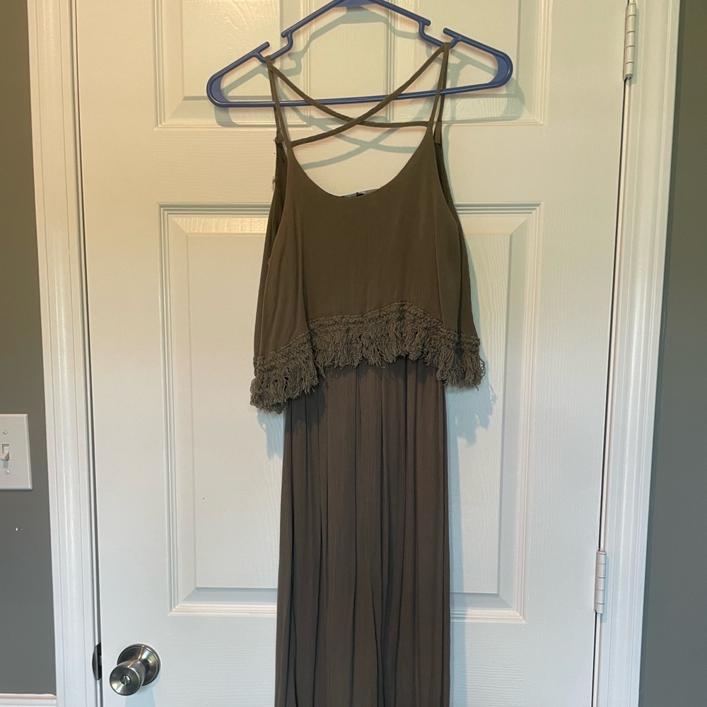 Dark Green Boho Dress